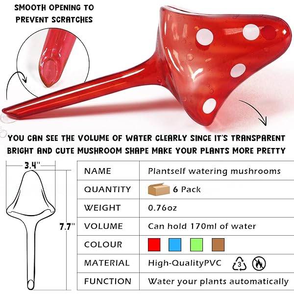 FAMSTAR PLANT SELF WATERING GLOBES BULBS PLANTER INSERT AUTOMATIC PLASTIC WATERING DEVICES PLANT WATERER SPIKES FOR INDOOR OUTDOOR,SELF IRRIGATION SYSTEM LASTS FOR ONE WEEK