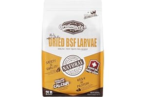 GRUBMASTER Dried Black Soldier Fly Larvae for Chickens, Natural Healthy Chicken Treats for Backyard Poultry - 2 lb. Bag