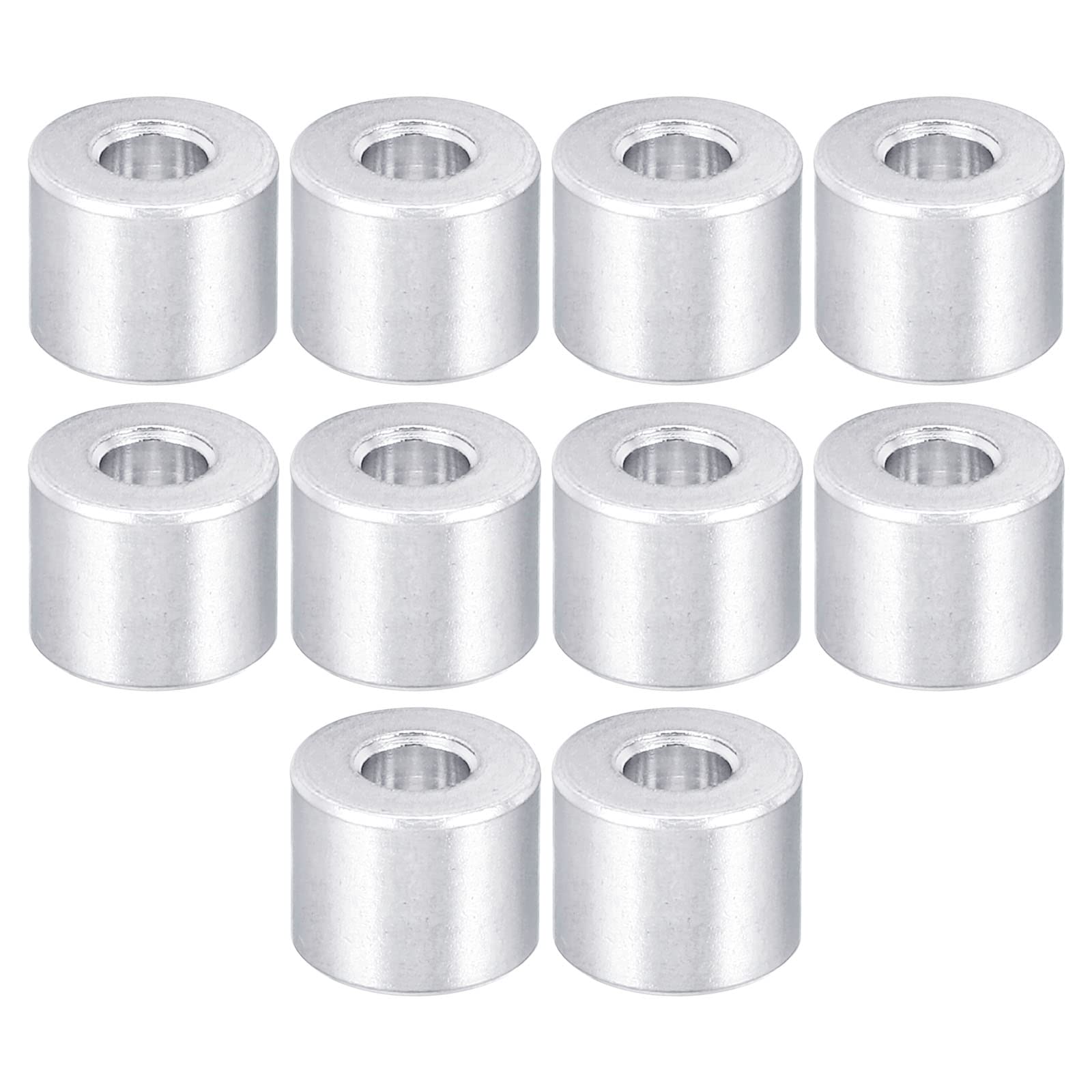 PATIKIL M4 Aluminum Spacer, 10 Pack 4.2mm ID x 10mm OD x 8mm L Spacer Plain Finish Spacer Fit for M4 Screw Bolt โ image 1
