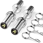 AboveGenius Pair of 16" Olympic Dumbbell Handles | Solid Steel Loadable Weight Bars for 2-Inch Plates, Adjustable Home Gym Strength Training Equipment