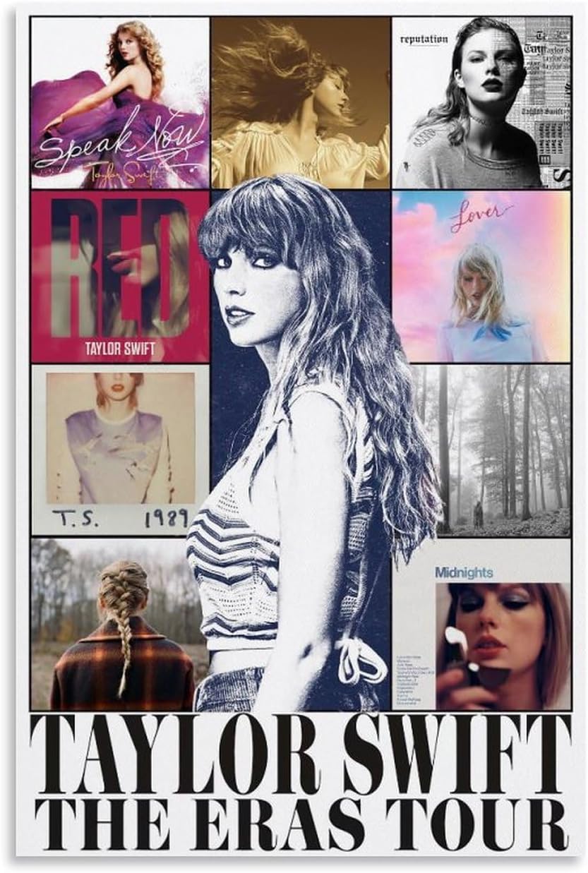 Wall Décor - VOXN Taylor%Swift% Album Poster Pop Singer The Ears Tour Conserts Poster Poster Canvas 90s Wall Art Room Aesthetic Posters 12x18inch(30x45cm)