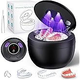 Upgraded Ultrasonic Retainer Cleaner Machine, 45kHz Ultrasonic Dentures Cleaner for Night Guards, Braces, Aligner, Toothbrush