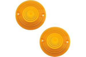 NTHREEAUTO 3 1/4 Inch Flat Turn Signal Light Lens Cover Amber Compatible with Harley Touring Electra Glide Road King Softail
