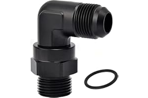 EVIL ENERGY 8AN Flare to 8AN ORB Male Swivel Adapter Fitting 90 Degree Black