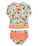 RuffleButts Baby/Toddler Girls Painted Flowers Long