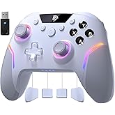 EasySMX X20 Wireless Gaming Controller with RGB Backlit, 2-Stage Hall Effect Stick, 1000Hz Polling Rate, 6-Axis Gyro on Multi-Platform, Mech Buttons- Compatible with PC/Switch/Steam/Android