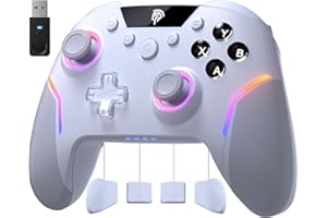 EasySMX X20 Wireless Gaming Controller with RGB Backlit, 2-Stage Hall Effect Stick, 1000Hz Polling Rate, 6-Axis Gyro on Multi-Platform, Mech Buttons- Compatible with PC/Switch/Steam/Android