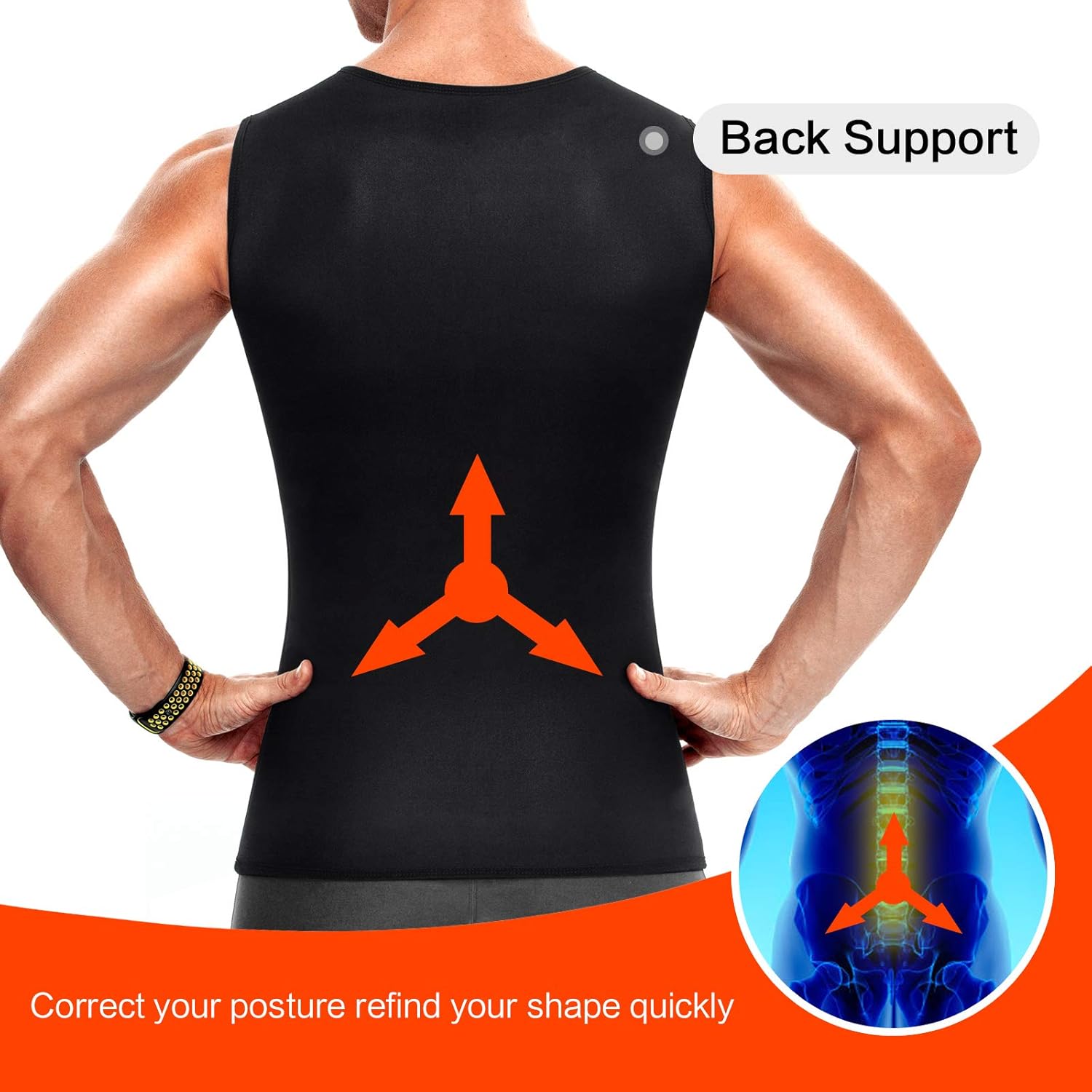 Cimkiz Sauna Vest for Man Neoprene Sweat Vest Weight Lose Sweat : Clothing