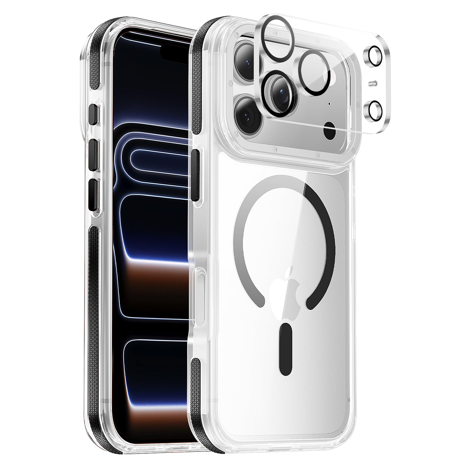 Yzoiko Strong Magnetic for iPhone 17 Pro Max case [10Ft Military-Grade Protection] Compatible with fit MagSafe Shockproof Slim Thin Cover case for iPhone 17 Pro Max 6.9 inch, Clear Black