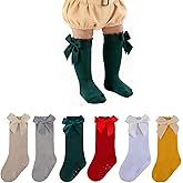 GJHJNSTG Baby Knee High Socks Toddler Non Slip Stockings Cotton Bow Ruffle Newborn Long Socks Infant Dress Sock