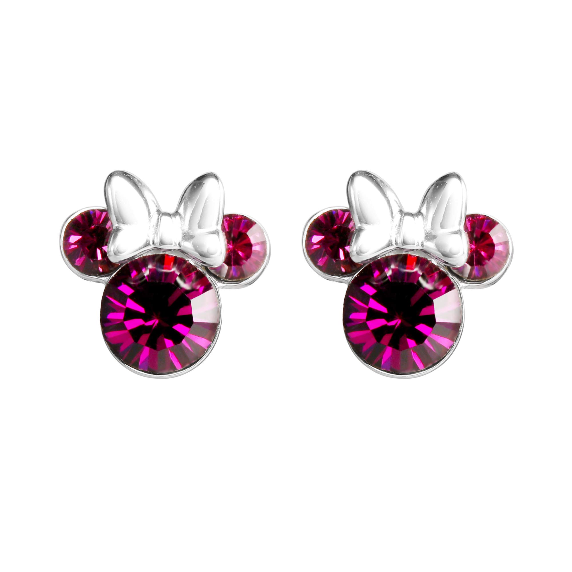 Minnie Mouse Pink Birthstone Silver Earrings E905162ROCTL.PH