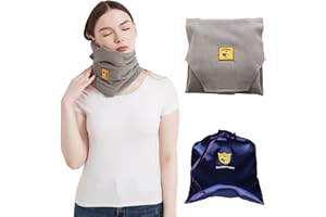 FOXSEON Travel Pillow,Women's Turtleneck Support Neck Pillow,Airplanes Car or Office nap Pillow,Easy to Clean and Carry,with Luxury Storage Bag(Medium Gray)