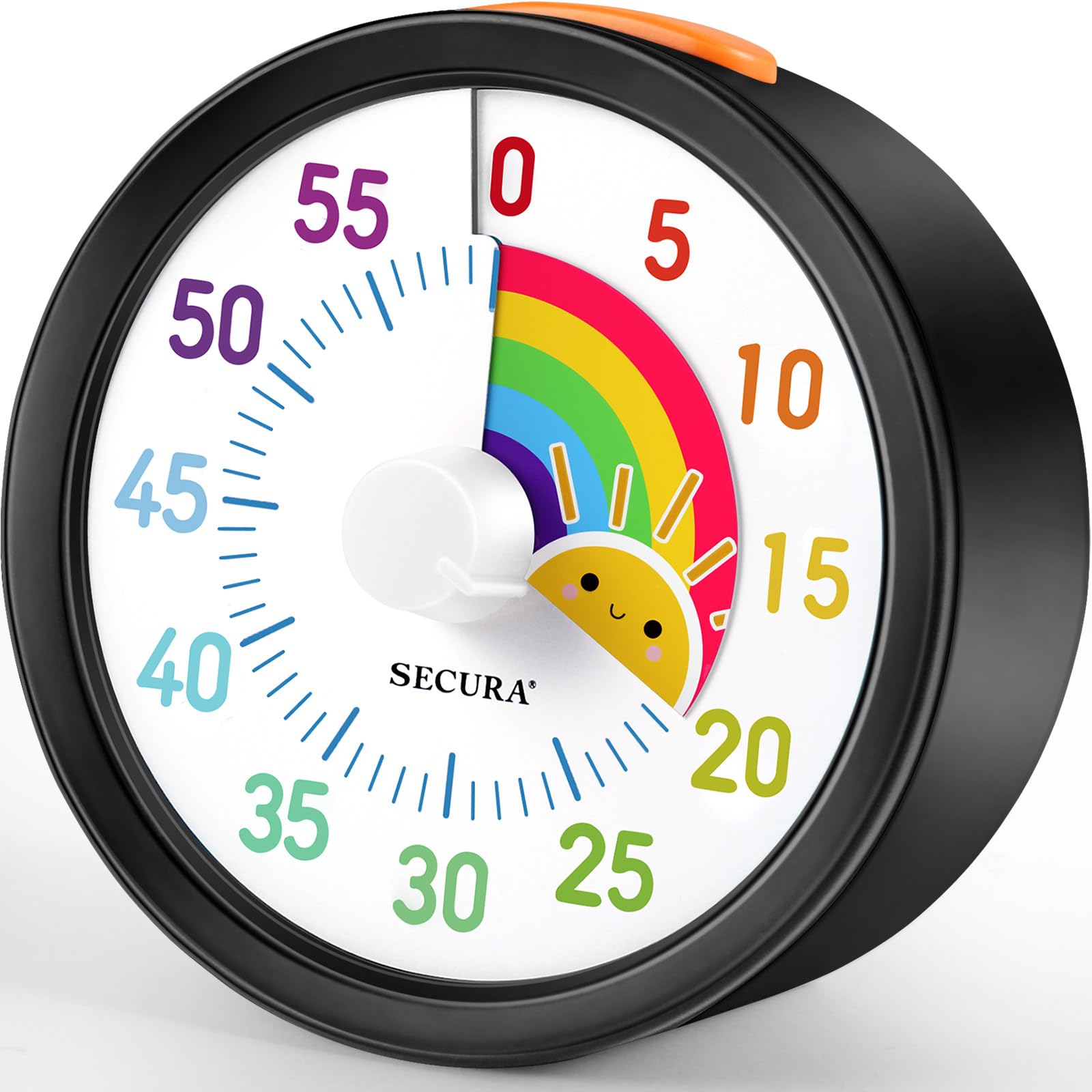 Photo 1 of Secura 60-Minute Visual Timer for Kids, Classroom Countdown Timer with 'Rainbow' Pattern, Timer Management Tool for Kitchen, School, Office