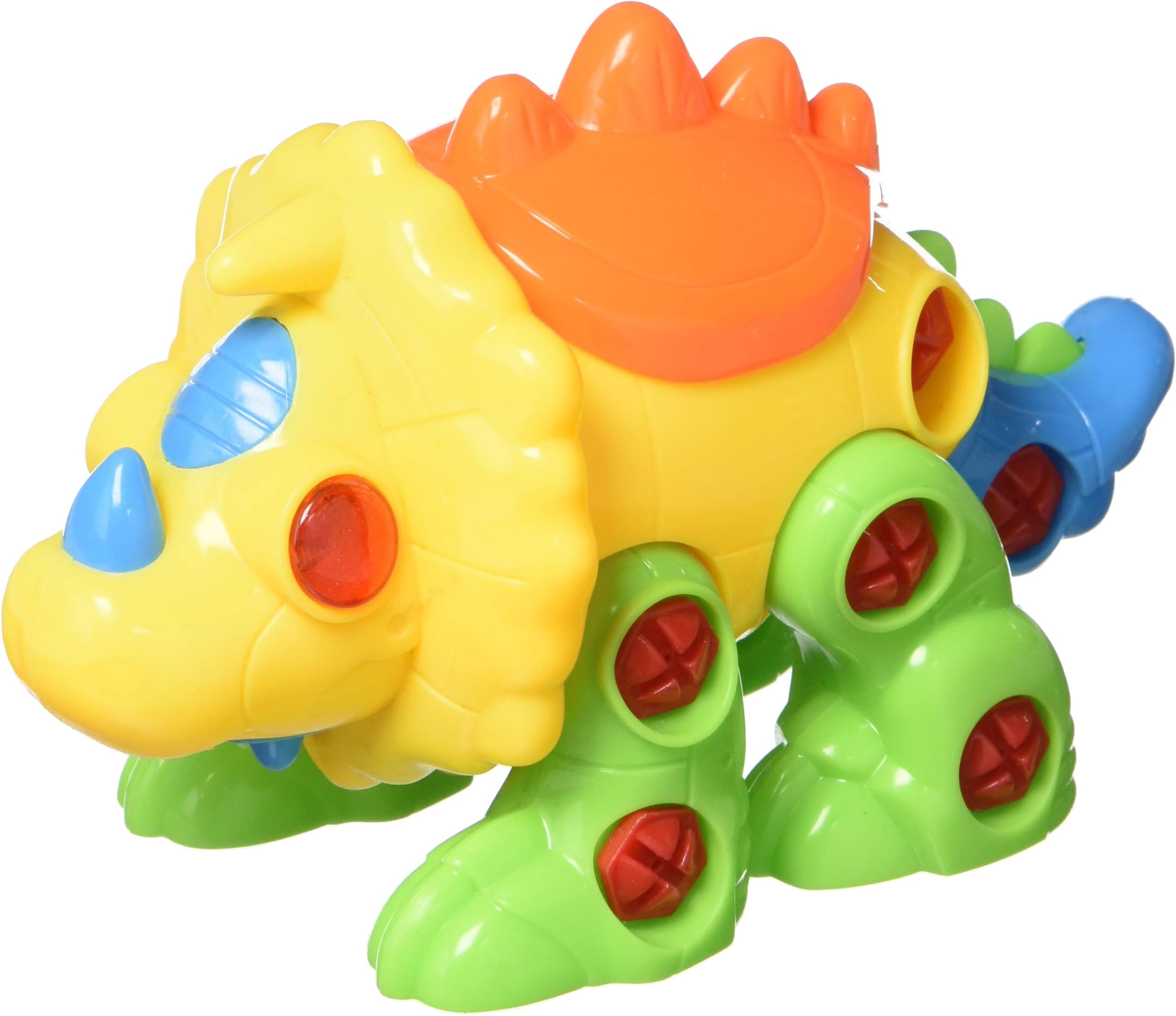 Toydaloo Build Your Own and Take Apart 30-Piece Triceratops Dinosaur DIY Toy for Kids, Sounds & Lights - Includes Screws and Screwdriver