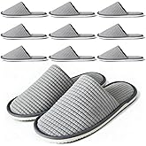 Anmerl 10 Pairs Disposable Hotel Slippers - Bulk Guest House Shoes for Spa, Wedding, Travel, Universal Size, Non-Slip, Washab