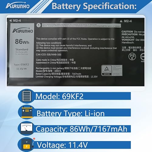 Dell Inspiron G15 5510 5511 5515 5520 XPS 15 9500 9510 9520 69KF2 86Wh Laptop Battery Replacement Puchong Ready Stock I.285805065