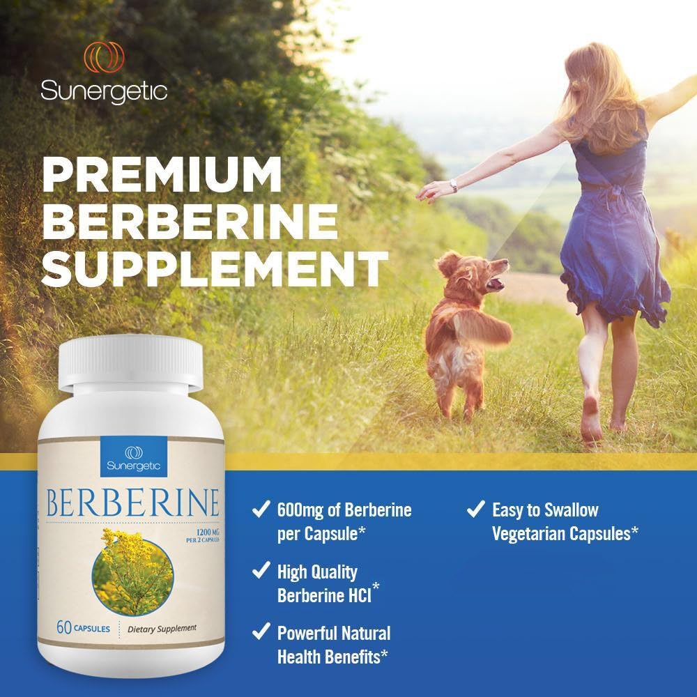 Premium Berberine Supplement -1,200 mg of Berberine Per Serving – Non-GMO Berberine HCI Supplement- Powerful Berberine Health Formula - 60 Berberine Capsules: Health & Personal Care