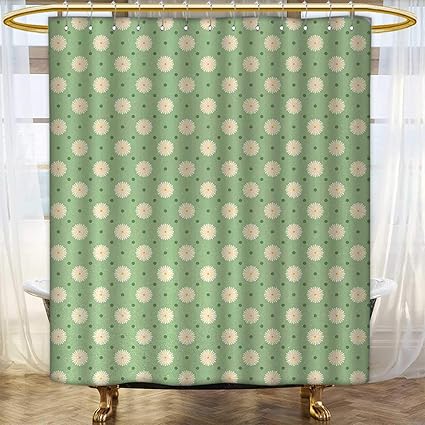 Amazon Com Anhounine Retro Shower Curtains Fabric Spring Meadow