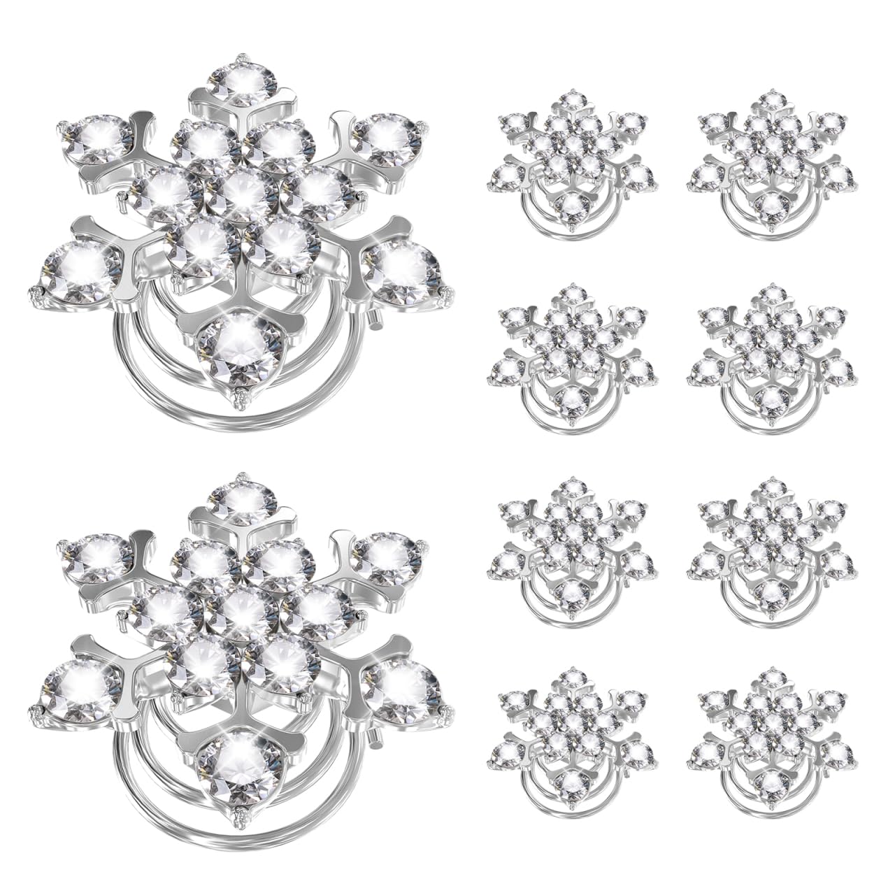 Lurrose 10pcs Spiral Hair Clips Crystal Spiral Hairpins Snowflake Hair Clips Crystal Hair Accessories for Women Bridesmaid Girls Bride
