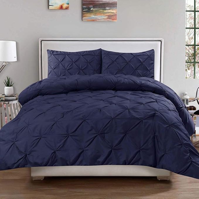 UNIWARESAL Pinch Pleated Duvet Cover with Zipper, 100
