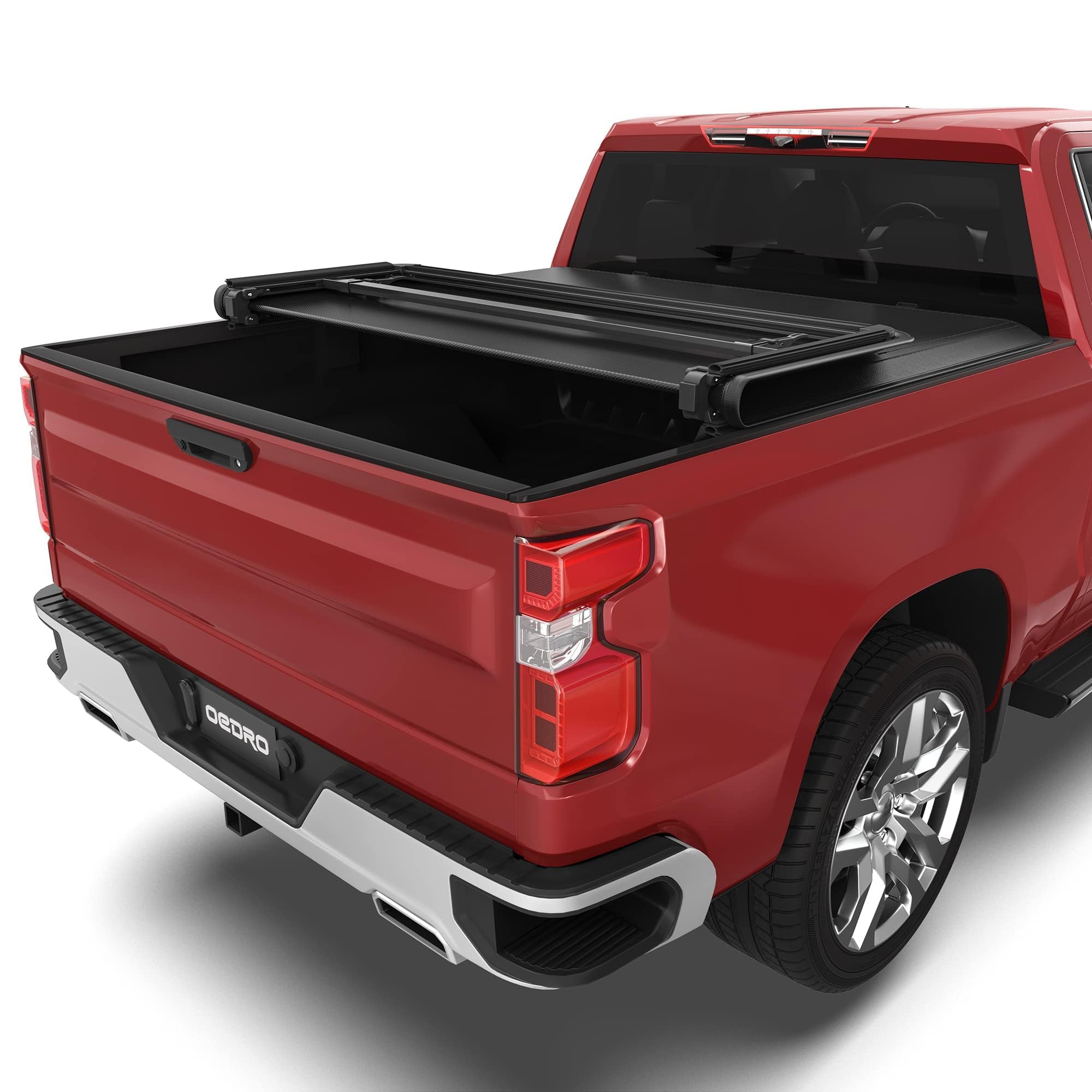 Photo 1 of oEdRo Tri-Fold Truck Bed Soft Tonneau Cover Compatible with 2019-2025 Chevy Silverado 1500 / GMC Sierra 1500 New Body Style, Fleetside 5.8 Feet Bed w/o Multi-Flex Tailgate