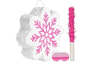 ABILAT Snowflake for Christmas Pinata Party Winter Decor with Stick & Hanging Loop, Pinata Decoration for Xmas Holiday Wonderland Party Game Birthday Party Baby Shower Supplies