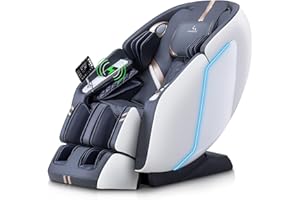 MassaMAX 4D Full Body Massage Chair with Zero Gravity, Extendable Footrest, SL Track, 15 Modes, AI Voice Control, Yoga Stretch, Foot Rollers, and Waist & Calves Heating Comfort with Cover (White)