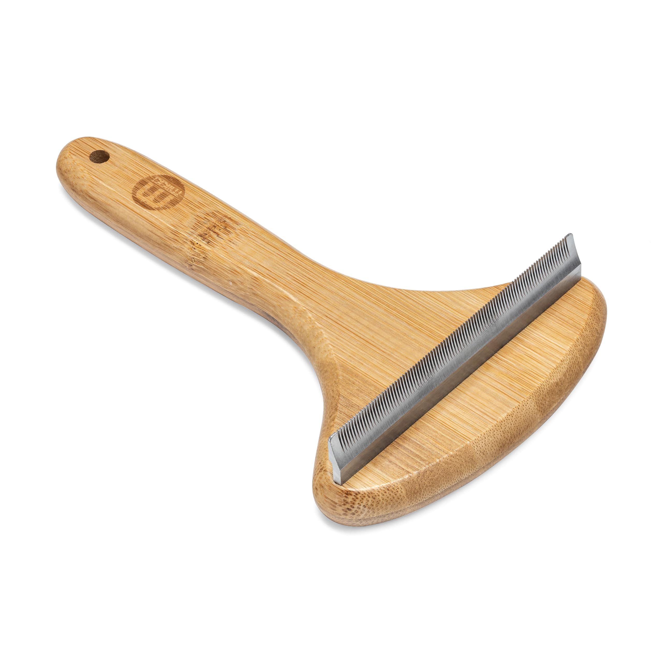 Mikki Bamboo Moult Master De-Shedding Blade For Dog & Cat Grooming, Shedding & Undercoat, Safely Removes Loose Hair, With Anti-Rust Stainless Steel Teeth, Large