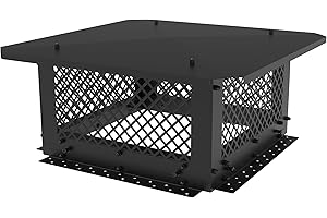 Hahaemall Chimney Cap, 17" x 17" Chimney Cover, Chimney Rain Caps, Adjustable Fireplace Chimney Caps for Outside to Fit Existing Clay Flue Tile Sizes, Black