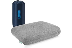 LSFFM Travel & Camping Memory Foam Pillow, Travel Essentials, Hammock Pillows with Double-Layered Pillow Cover, Easy to Clean, Compact Travel Pillows for Sleeping (Grey)