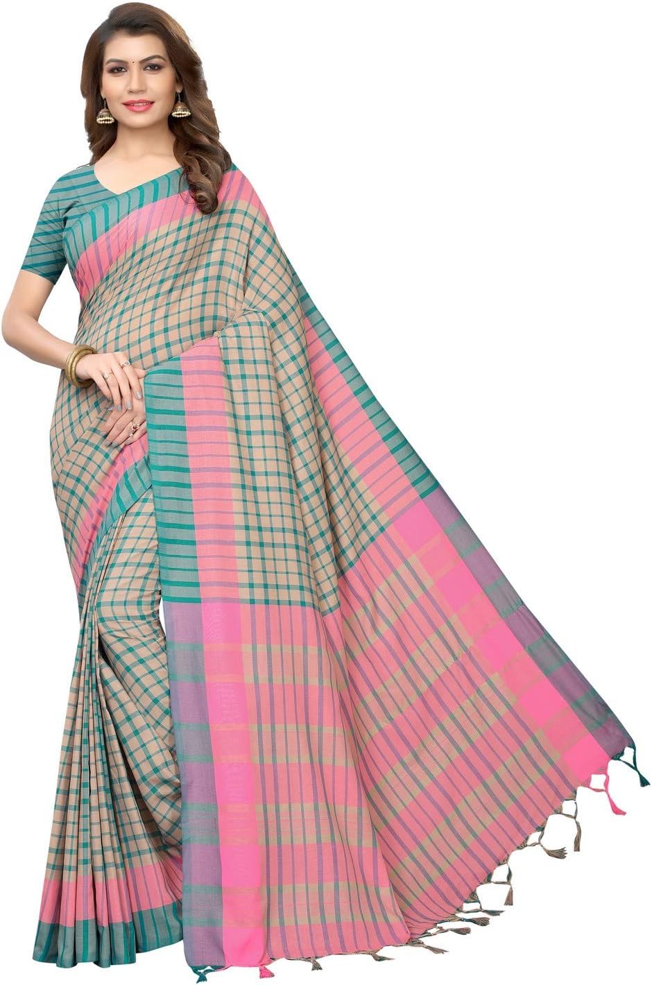 Lovender Fashion Women's Pure Cotton Saree With Blouse Piece