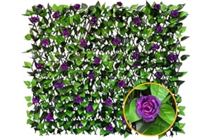 LANDGARDEN Privacy Fence Screen Artificial Leaf Faux Ivy Expandable/Stretchable Fence Cover
