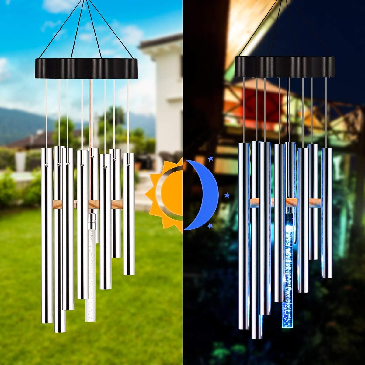 Kearui Solar Wind Chimes Light, Color-Changing Wind Chimes Outdoor, for Christmas Home Decor Gift, Patio Lights for Yard Housewarming Home Party Garden Decoration : Garden & Outdoor
