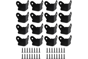 Geesatis 16 pcs Speaker Cabinet Corner Protectors Rounded Metal Corner Protector for Amplifier Speaker Cabinet Corner Protectors Accessories Tool, with Mounting Screws, Black, 1.1 inch