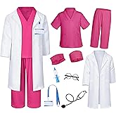 Doctor Costume for Kids Scrubs Pants with Accessories Set Children Party Cosplay 3-12 Years