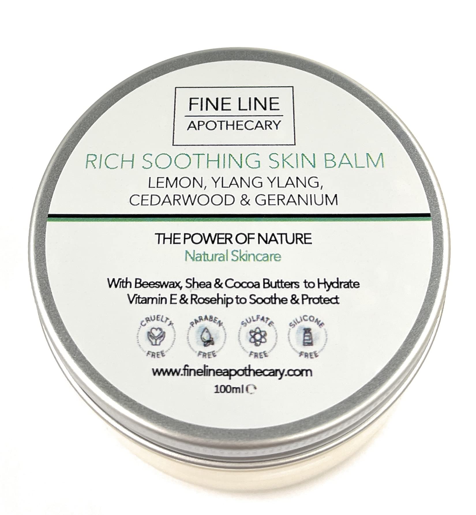 Fine Line Apothecary 100% Naturally Derived Botanical Barrier Balm – Calendula, Chamomile & Beeswax – Soothes Stressed & Sensitive Skin – Artisan Plastic-Free Aluminium Tin – 100ml