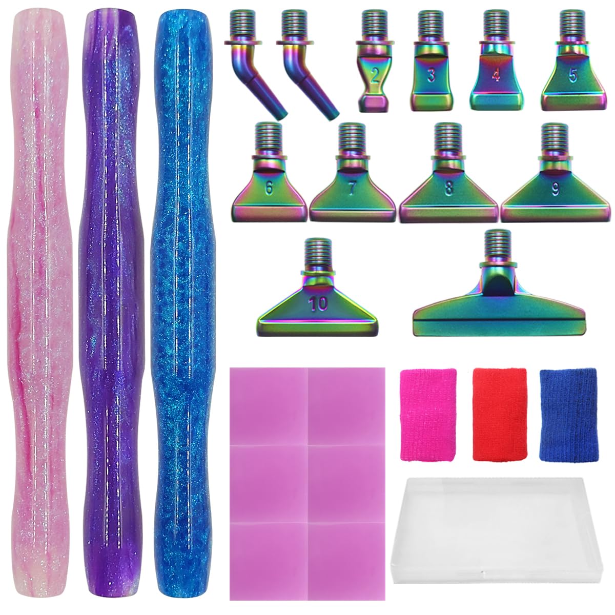 SENHAI 24 pcs Diamond Art Pens Kits, New Diamond Paintings Pens Colorful Metal Tips Screw Thread Tips 5D Diamond Art Accessories Diamond Paintings Accessories Tools for DIY Painting Crafts