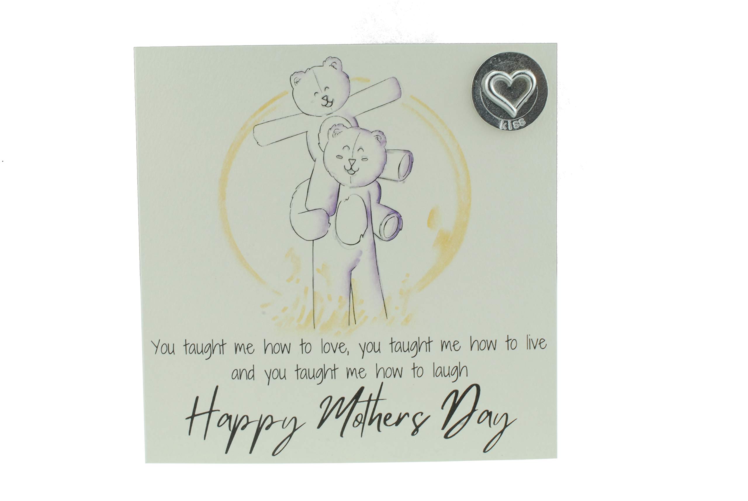 Mothers Day Card with Cute Bear on Shoulders – Comes with ‘Kiss’ Gift Token (gc-mumshouldersk)