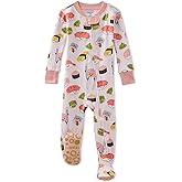 Butterblu baby-girls Cruz Snug-fit Footed Pajamas 100% Organic Cotton Zip Front Sleeper Pjs W/Grippers for Baby Girls