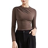 SUUKSESS Women Business Casual Long Sleeve Tops Double Lined Basic T Shirts