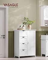 VASAGLE Cloud White Bathroom Floor Cabinet 4 Drawers 1 Door 65x35x90 cm view 2