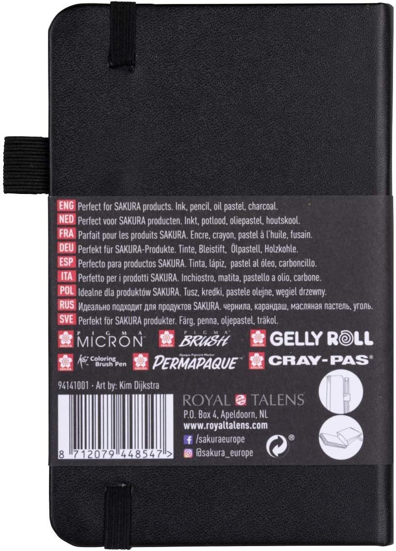 Sakura Sketch Notebook-80 Sheets, Black Pages, 9 X 14 cm, 94141001 - Image 4