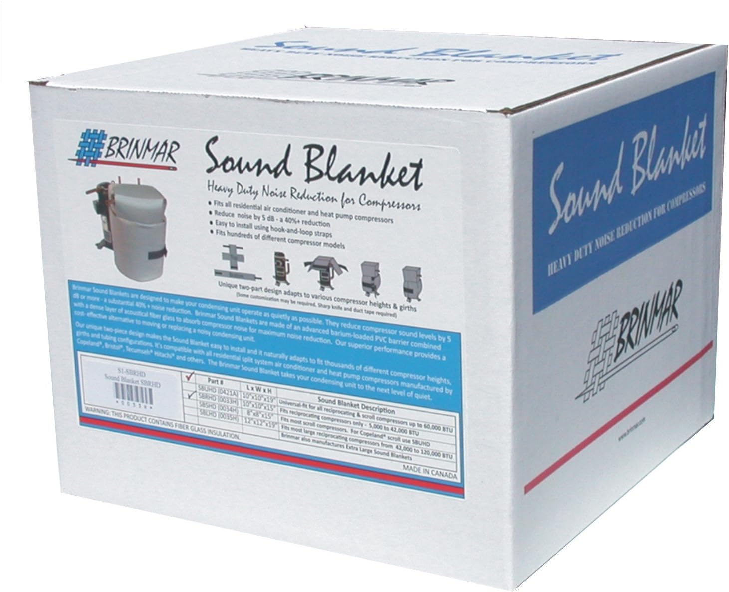HVAC Compressors 0... Brinmar SBUHD UniversalFit Air Conditioner Compressor Sound Blanket Wrap