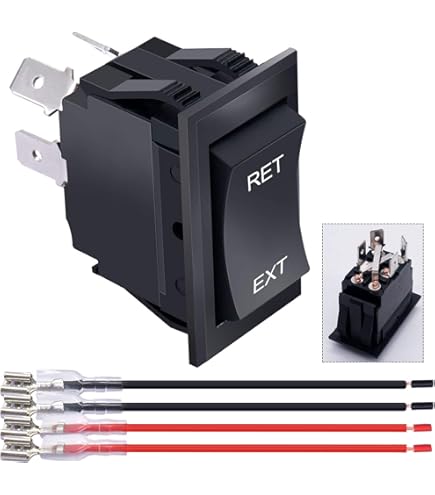 weideer 6 Pin Reverse Polarity Rocker Switch DPDT 20A 50V DC Power