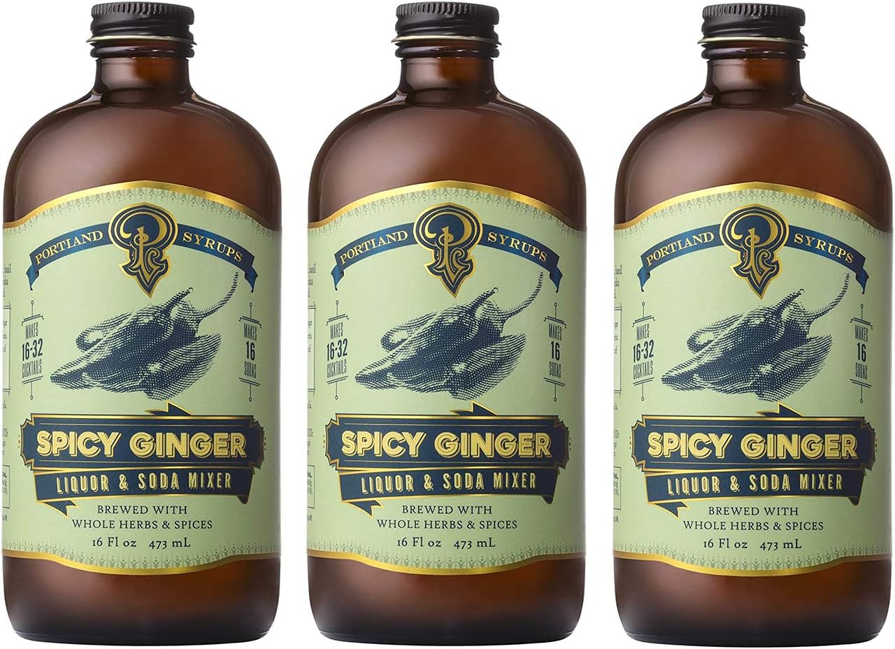 Portland Syrups Spicy Ginger Syrup (16oz) 3 Pack