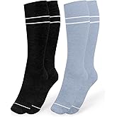 Kindred Bravely Compression Socks 2-Pack | Graduated Compression Socks for Circulation Pregnancy Travel (Stone Blue & Black, Small)