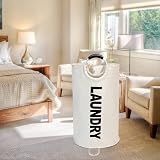 Maxsilan 125L X-Large Collapsible Laundry Basket - Beige Freestanding Hamper view 8