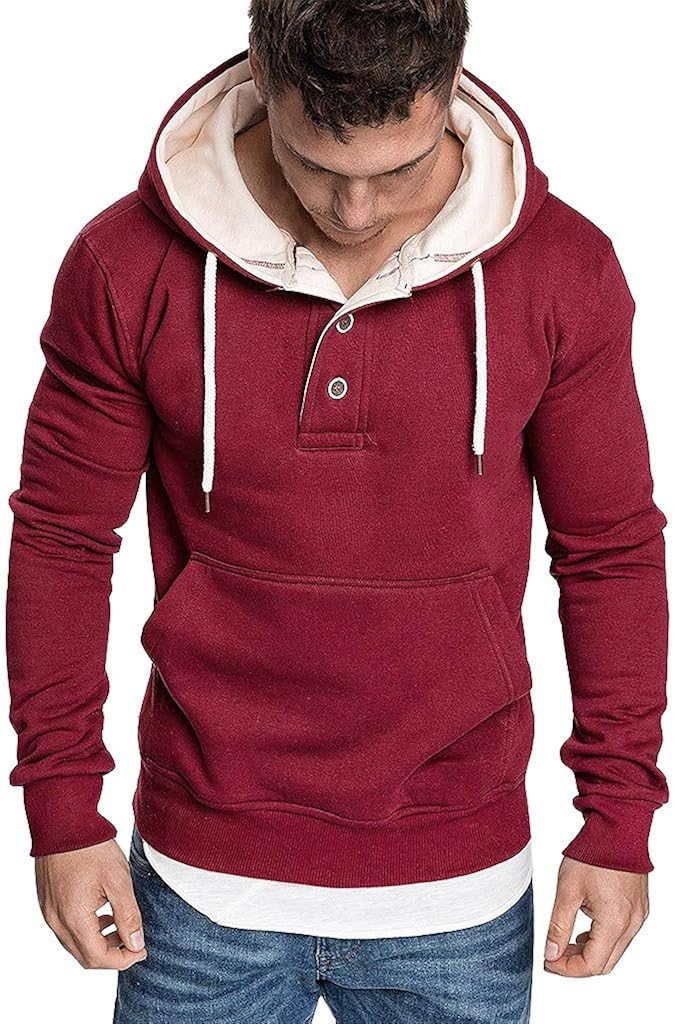 DIOMOR Mens Classic Basic Hooded Sweatshirt with Kanga Pocket Casual Big and Tall Drawstring Hoodie Pullover Outerwear at  Men’s Clothing store