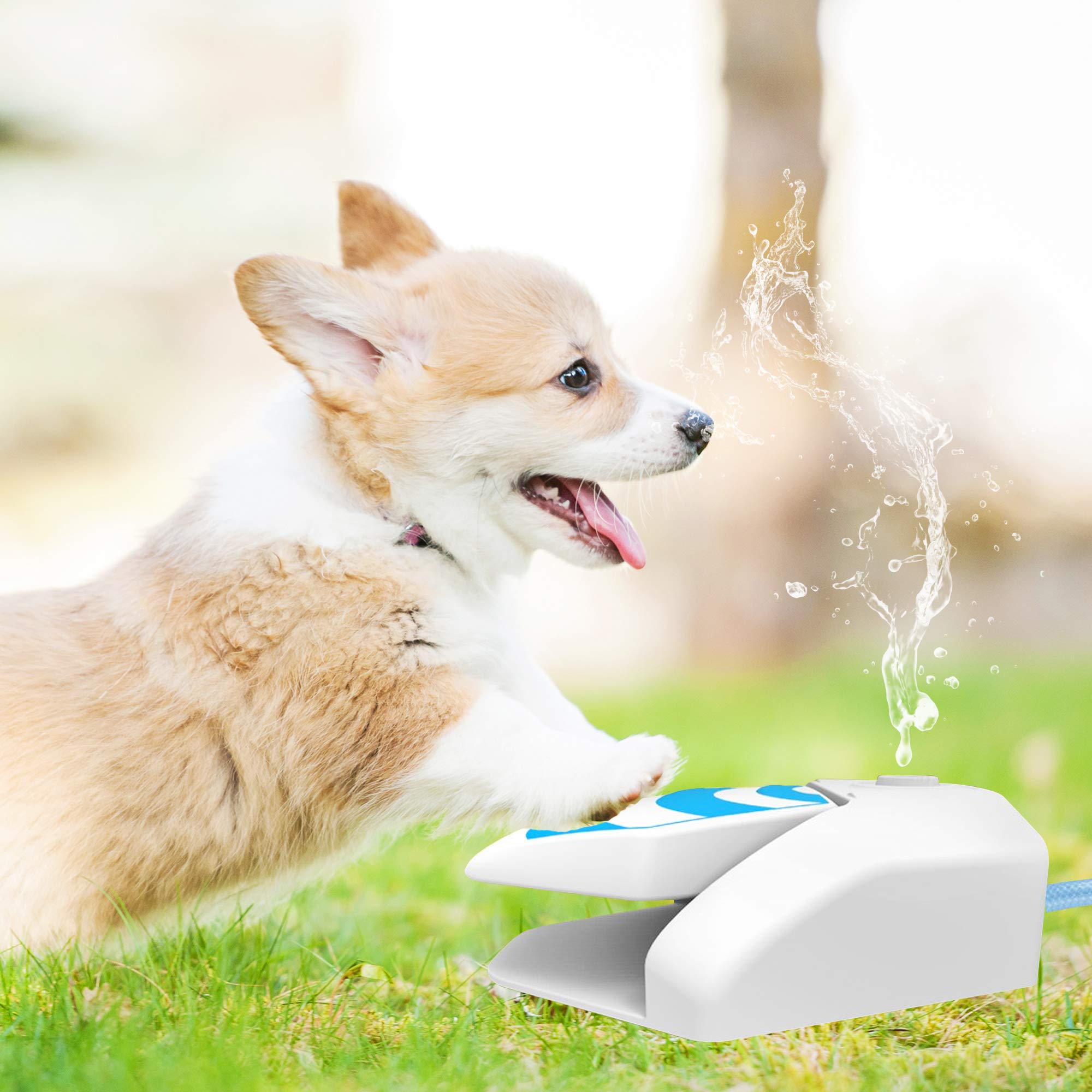 Pet Prime Outdoor Dog Water Sprinkler Easy Activated Dog Garden Water Fountain Automatic Dog Waterer Step-on Outdoor Fresh Cold Drinking Water for Dogs…