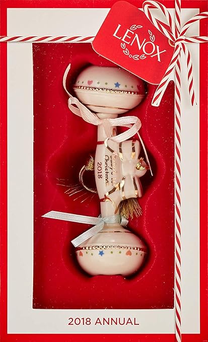 baby's first christmas rattle ornament